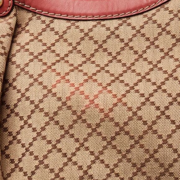 Gucci Beige/Pink Diamante Canvas Medium Sukey Bag - Picture 6 of 11